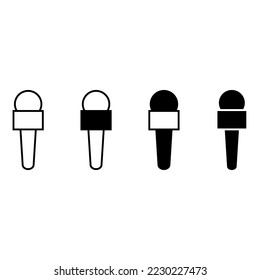 Microphone vector icon set. audio illustration sign collection. broadcast symbol on white background.