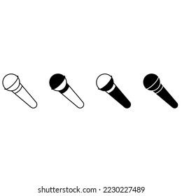 Microphone vector icon set. audio illustration sign collection. broadcast symbol on white background.