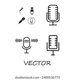 Microphone vector icon set isolated on white background. Microphone - recording Studio Symbol. flat trendy style illustration on white background..eps
