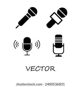 Microphone vector icon set isolated on white background. Microphone - recording sign set flat trenndy style illustration on white background..eps