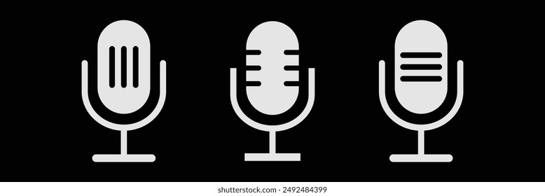 Microphone vector icon set. set of isolated microphone icon vector illustration template graphic logo design. Microphone icon.