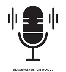 Microphone vector icon set. Microphones audio podcast vector icons. Microphone - Illustration Icons.