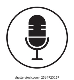 Microphone vector icon set. Microphones audio podcast vector icons. Microphone - Illustration Icons.