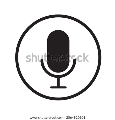 Microphone vector icon set. Microphones audio podcast vector icons. Microphone - Illustration Icons.