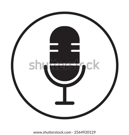 Microphone vector icon set. Microphones audio podcast vector icons. Microphone - Illustration Icons.