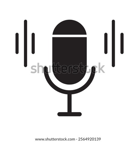 Microphone vector icon set. Microphones audio podcast vector icons. Microphone - Illustration Icons.