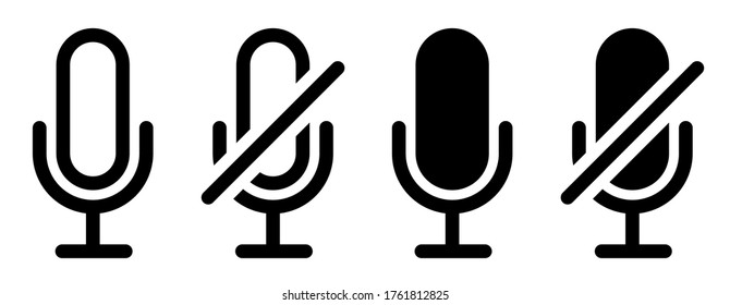 Microphone vector icon set.Microphone icon design collection.Microphone speaker line art icon for apps and websites logo on a white background.Web icons or signs web and mobile icons.