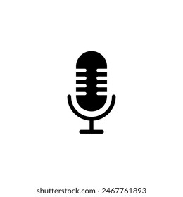 Microphone vector icon. Simple design. Black color. Vector illustration.