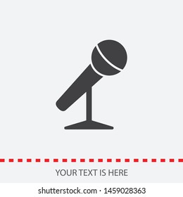 A microphone vector icon. The symbol of the microphone. Karaoke microphone icon. Broadcast mic sign. The sign of the microphone.