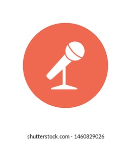 A microphone vector icon. The symbol of the microphone. Karaoke microphone icon. Broadcast mic sign. The sign of the microphone.
