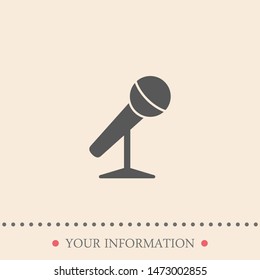 A microphone vector icon. The symbol of the microphone. Karaoke microphone icon. Broadcast mic sign. The sign of the microphone.