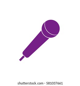 Microphone vector icon. Violet icon
