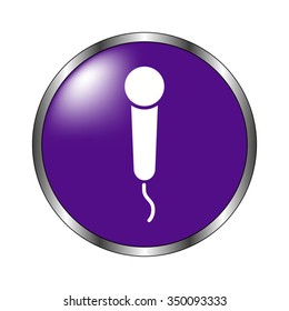 Microphone - vector icon; violet button