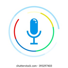 Microphone Vector Icon. Voice Control Application Logo Concept