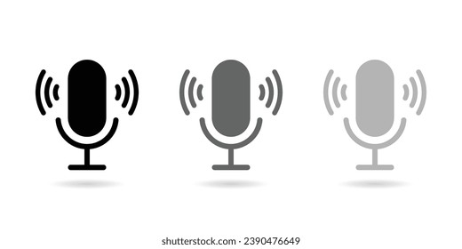 Microphone vector icon. Voice vector icon, Record. Microphone recording Studio Symbol. Retro microphone icon