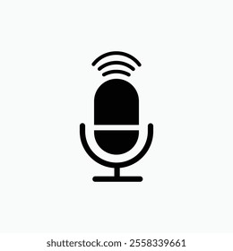 Microphone vector icon. Voice vector icon, Record. Microphone recording Studio Symbol. Vector icon.