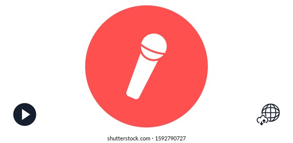 Microphone vector icon. Microphone for voice recording icon. Microphone for Studio icon . Microphone for karaoke icon. 10 eps