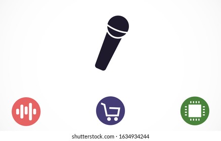 Microphone vector icon. Microphone for voice recording icon. Microphone for Studio icon . Microphone for karaoke icon. 10 eps
