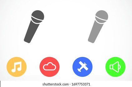 Microphone vector icon. Microphone for voice recording icon. Microphone for Studio icon . Microphone for karaoke icon. 10 eps
