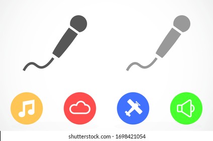 Microphone vector icon. Microphone for voice recording icon. Microphone for Studio icon . Microphone for karaoke icon