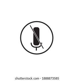 volumen de icono vectorial de micrófono sin sonido