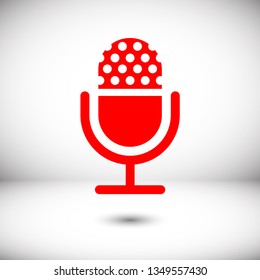 Microphone vector icon, Web design icon. Voice vector icon, Record. Microphone - recording Studio Symbol. Retro microphone icon