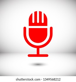 Microphone vector icon, Web design icon. Voice vector icon, Record. Microphone - recording Studio Symbol. Retro microphone icon