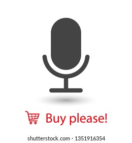 Microphone vector icon, Web design icon. Voice vector icon, Record. Microphone - recording Studio Symbol. Retro microphone icon