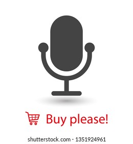 Microphone vector icon, Web design icon. Voice vector icon, Record. Microphone - recording Studio Symbol. Retro microphone icon