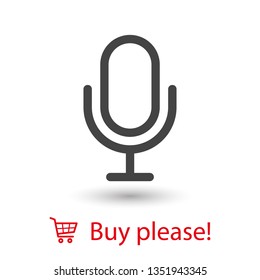 Microphone vector icon, Web design icon. Voice vector icon, Record. Microphone - recording Studio Symbol. Retro microphone icon