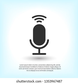 Microphone vector icon, Web design icon. Voice vector icon, Record. Microphone - recording Studio Symbol. Retro microphone icon
