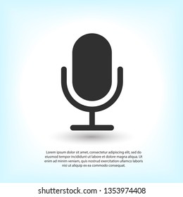 Microphone vector icon, Web design icon. Voice vector icon, Record. Microphone - recording Studio Symbol. Retro microphone icon