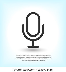 Microphone vector icon, Web design icon. Voice vector icon, Record. Microphone - recording Studio Symbol. Retro microphone icon