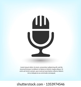Microphone vector icon, Web design icon. Voice vector icon, Record. Microphone - recording Studio Symbol. Retro microphone icon