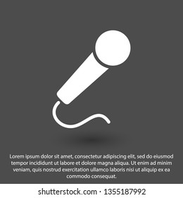 Microphone vector icon, Web design icon. Voice vector icon, Record. Microphone - recording Studio Symbol. Microphone vector icon graphic illustration