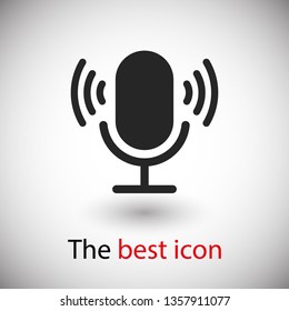 Microphone vector icon, Web design icon. Voice vector icon, Record. Microphone - recording Studio Symbol. Retro microphone icon