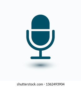Microphone vector icon, Web design icon. Voice vector icon, Record. Microphone - recording Studio Symbol. Retro microphone icon