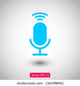 Microphone vector icon, Web design icon. Voice vector icon, Record. Microphone - recording Studio Symbol. Retro microphone icon