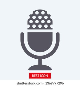 Microphone vector icon, Web design icon. Voice vector icon, Record. Microphone - recording Studio Symbol. Retro microphone icon