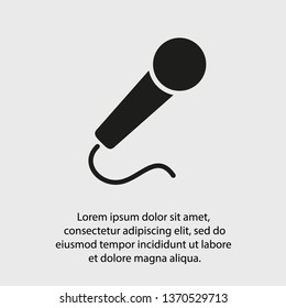 Microphone vector icon, Web design icon. Voice vector icon, Record. Microphone - recording Studio Symbol. Microphone vector icon graphic illustration