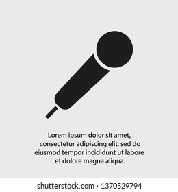 Microphone vector icon, Web design icon. Voice vector icon, Record. Microphone - recording Studio Symbol. Microphone vector icon graphic illustration