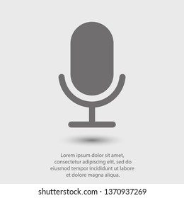 Microphone vector icon, Web design icon. Voice vector icon, Record. Microphone - recording Studio Symbol. Retro microphone icon