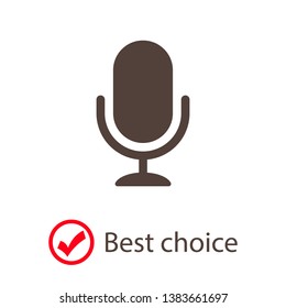 Microphone vector icon, Web design icon. Voice vector icon, Record. Microphone - recording Studio Symbol. Retro microphone icon
