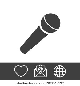 Microphone vector icon, Web design icon. Voice vector icon, Record. Microphone - recording Studio Symbol. Microphone vector icon graphic illustration