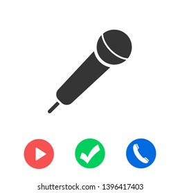 Microphone vector icon, Web design icon. Voice vector icon, Record. Microphone - recording Studio Symbol. Microphone vector icon graphic illustration