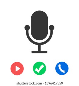 Microphone vector icon, Web design icon. Voice vector icon, Record. Microphone - recording Studio Symbol. Retro microphone icon