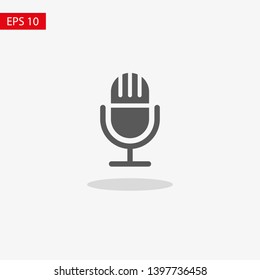Microphone vector icon, Web design icon. Voice vector icon, Record. Microphone - recording Studio Symbol. Retro microphone icon