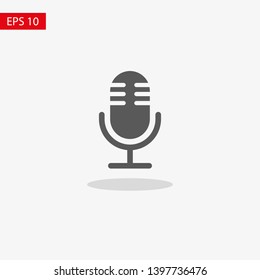 Microphone vector icon, Web design icon. Voice vector icon, Record. Microphone - recording Studio Symbol. Retro microphone icon