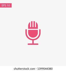 Microphone vector icon, Web design icon. Voice vector icon, Record. Microphone - recording Studio Symbol. Retro microphone icon