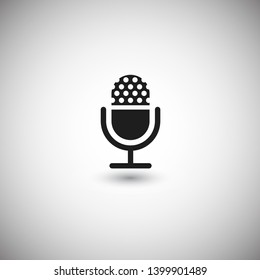 Microphone vector icon, Web design icon. Voice vector icon, Record. Microphone - recording Studio Symbol. Retro microphone icon